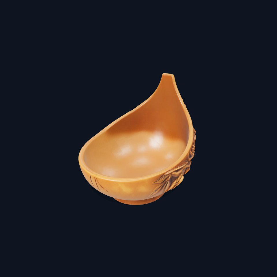 Rustic Leaf Carved Bowl model pack